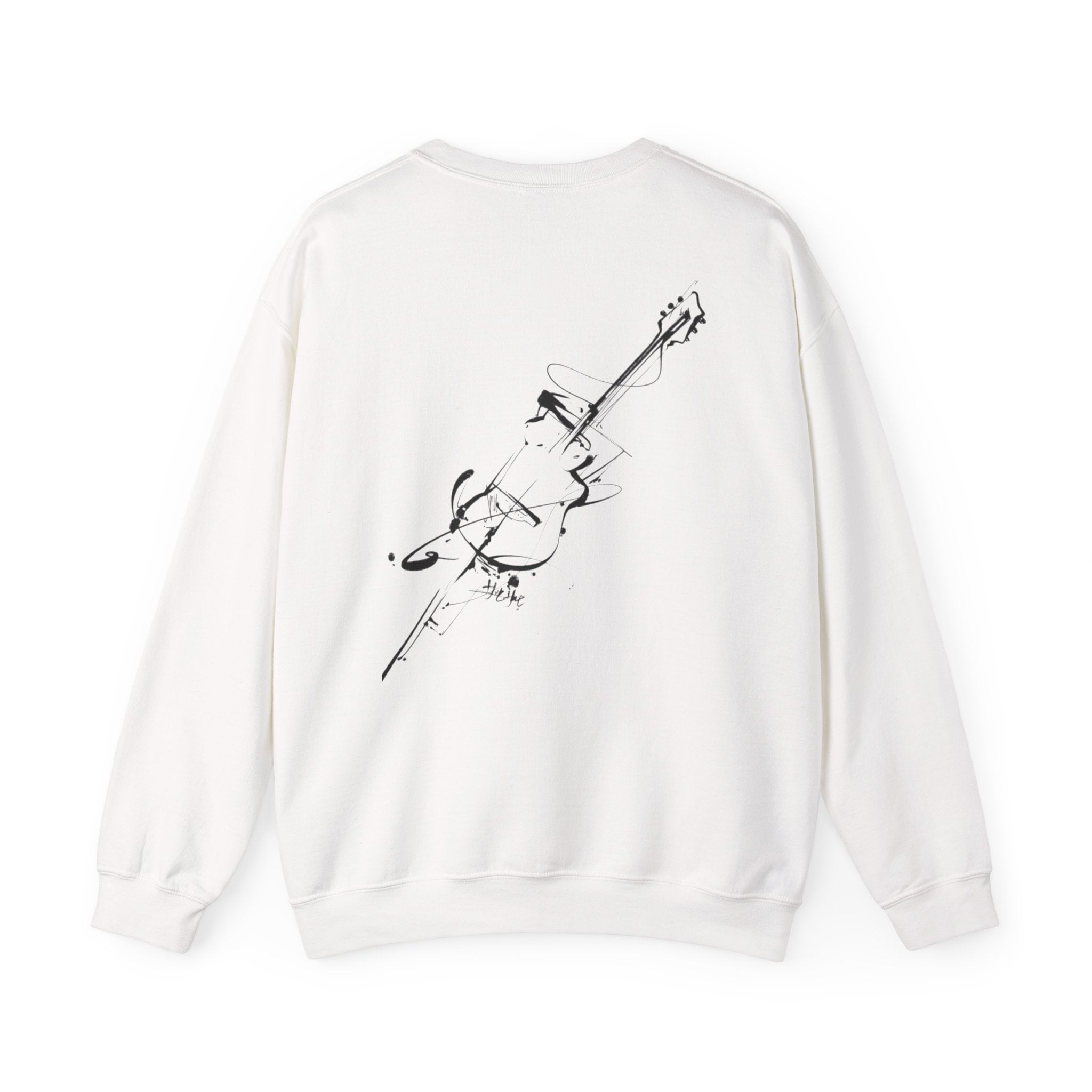 Cassette & Guitar Crewneck Sweatshirt — Retro Music Tape Graphic