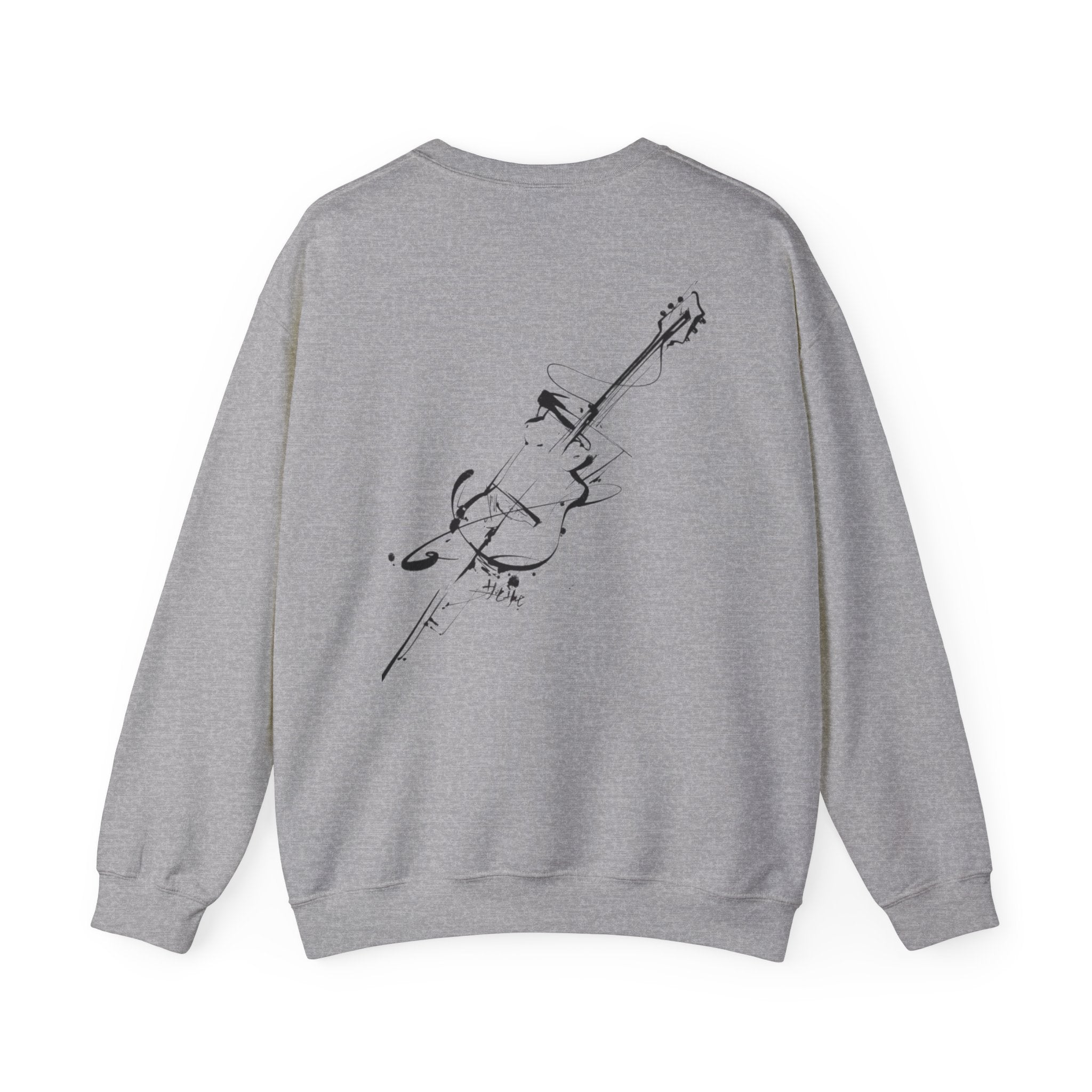Cassette & Guitar Crewneck Sweatshirt — Retro Music Tape Graphic