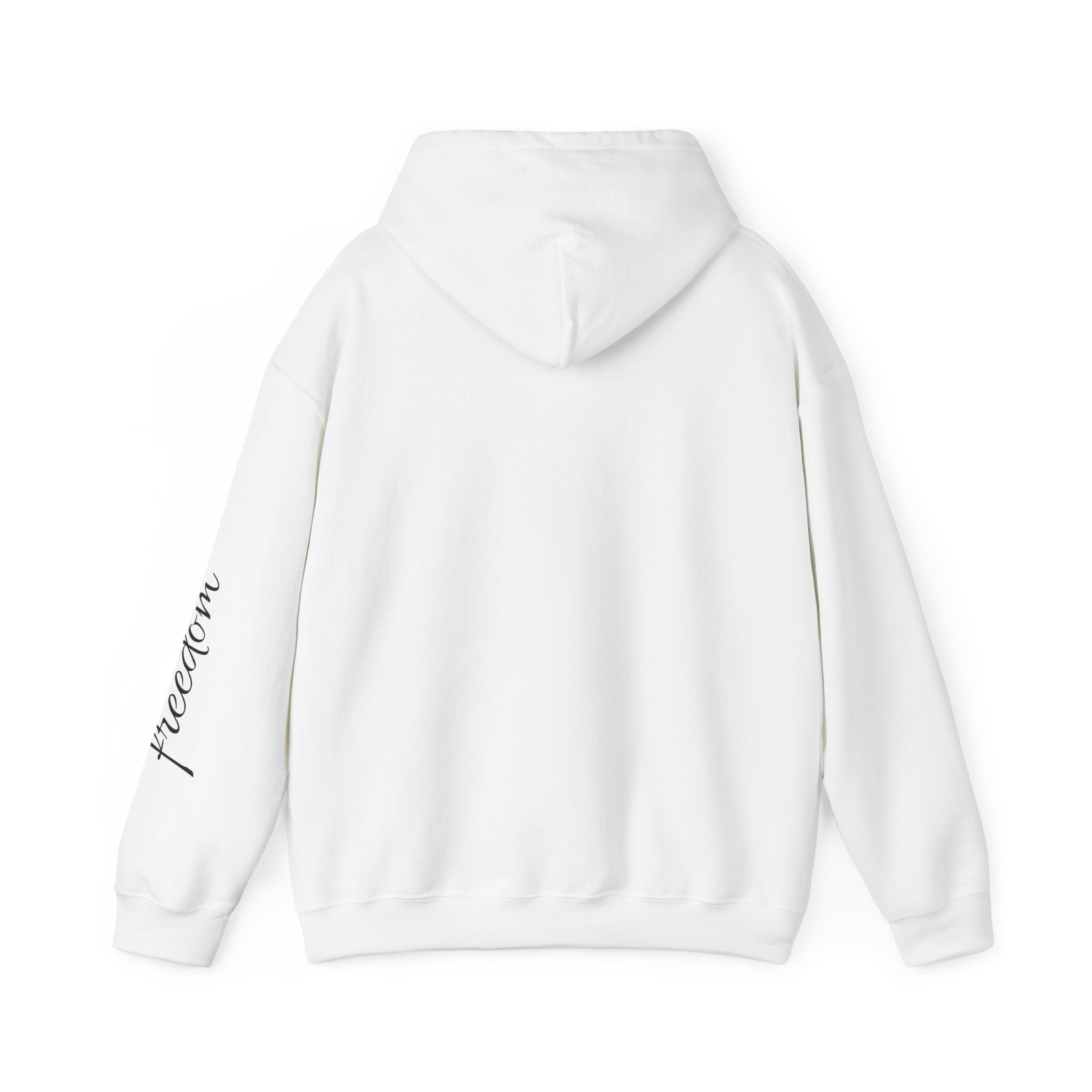 Motorcycle Rider Hoodie — Minimal Moto Graphic with “freedom” Sleeve Script