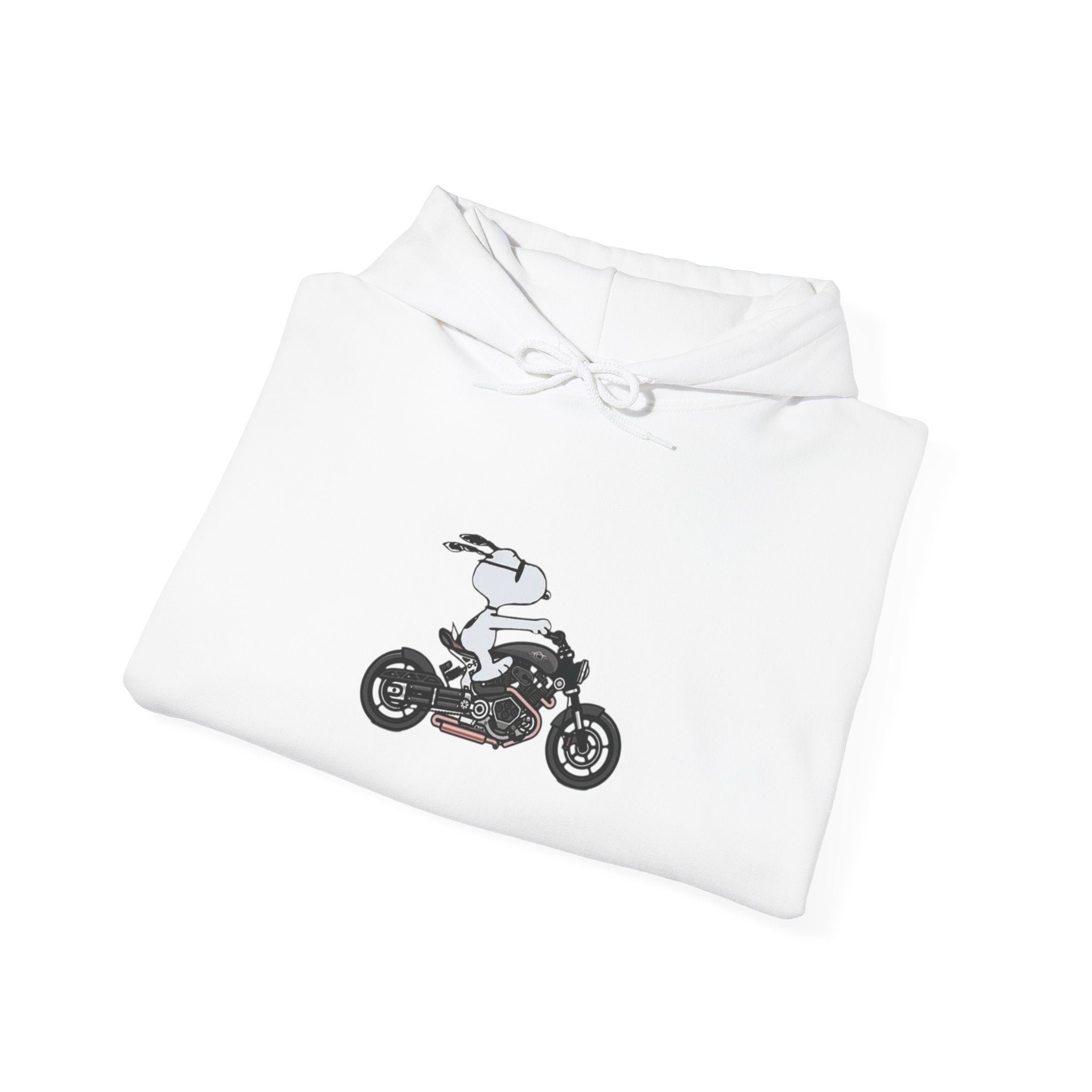 Motorcycle Rider Hoodie — Minimal Moto Graphic with “freedom” Sleeve Script