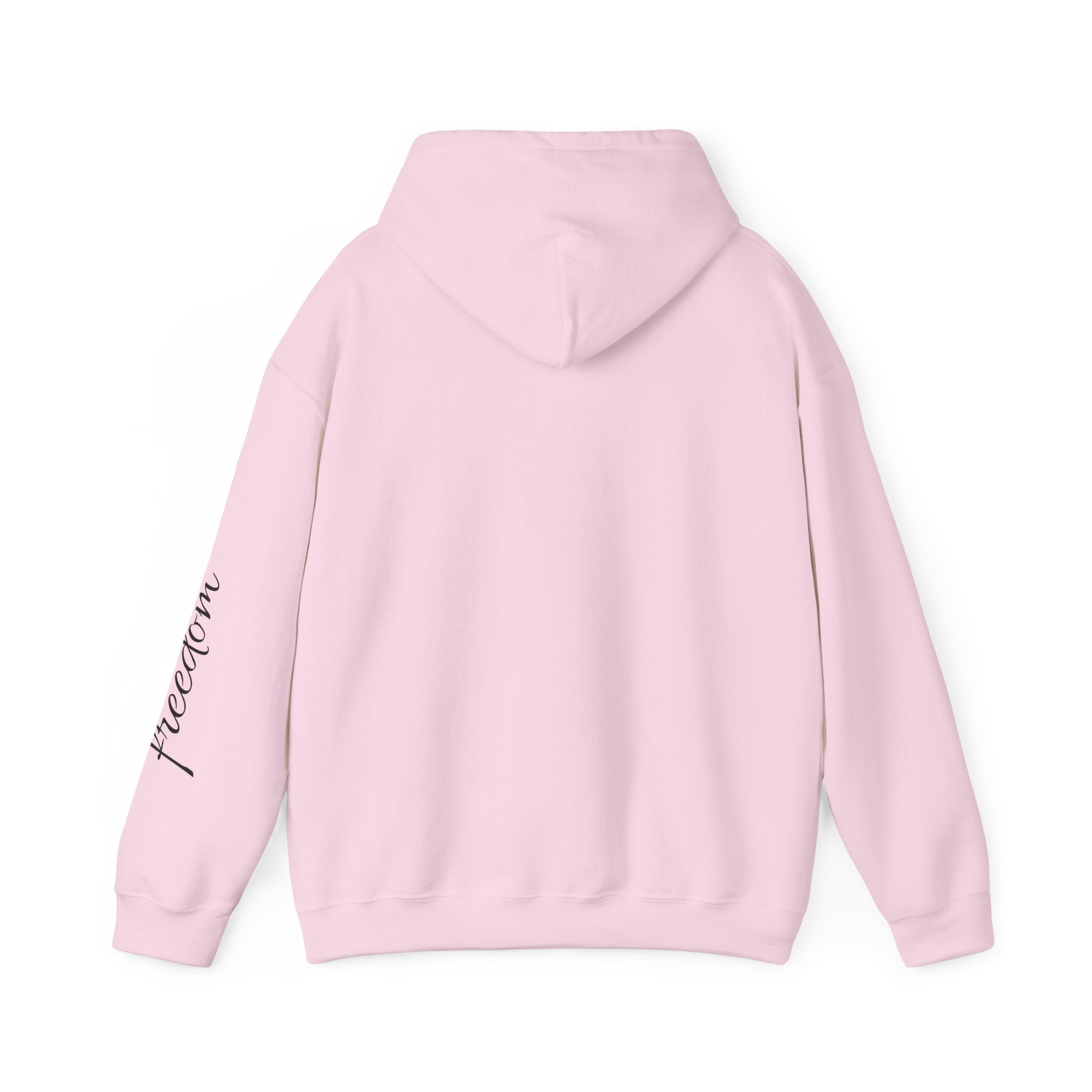 Motorcycle Rider Hoodie — Minimal Moto Graphic with “freedom” Sleeve Script