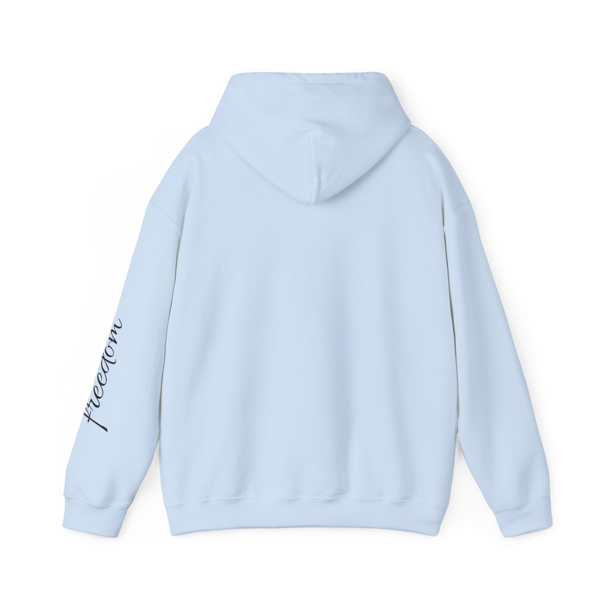 Motorcycle Rider Hoodie — Minimal Moto Graphic with “freedom” Sleeve Script