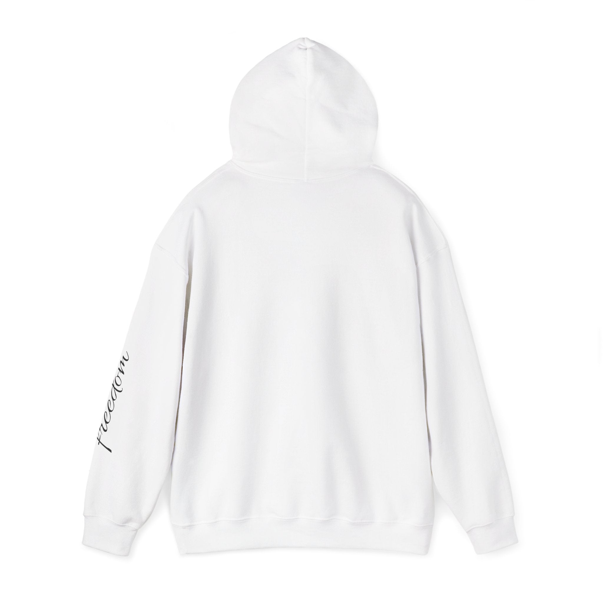 Motorcycle Rider Hoodie — Minimal Moto Graphic with “freedom” Sleeve Script