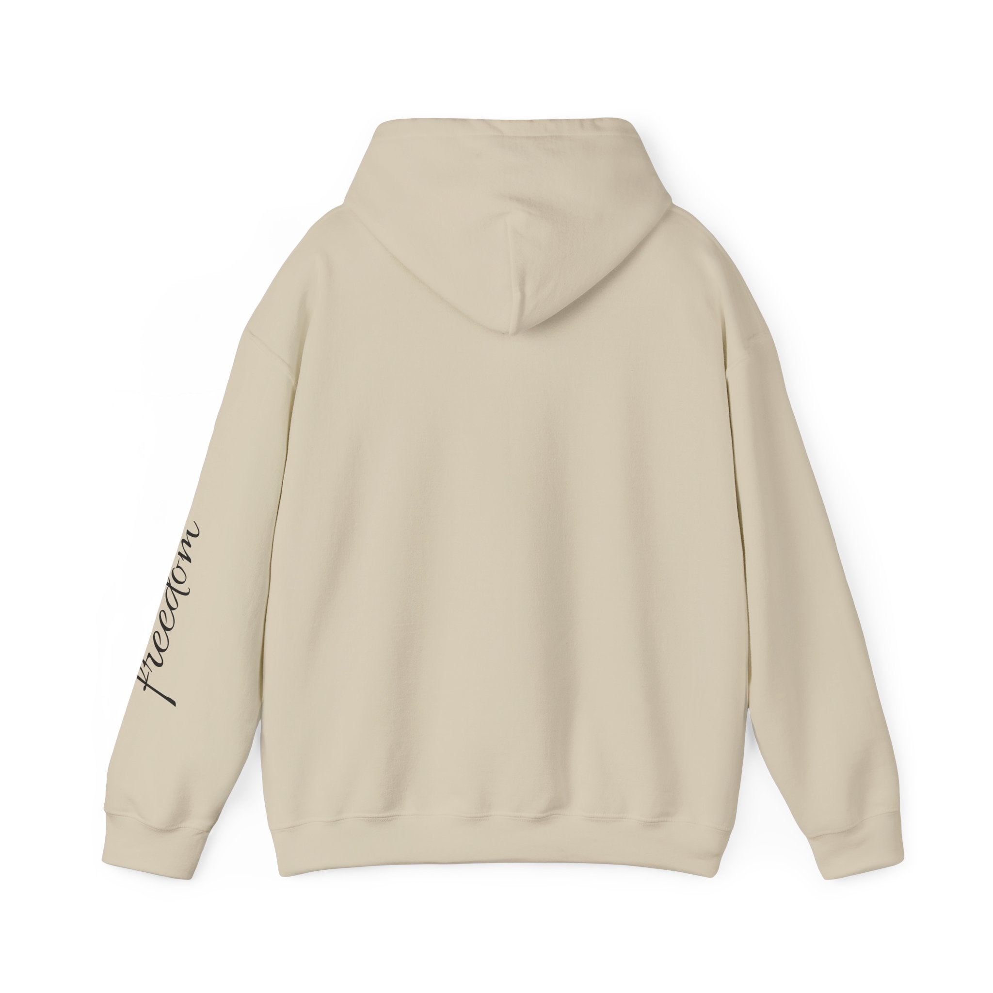 Motorcycle Rider Hoodie — Minimal Moto Graphic with “freedom” Sleeve Script