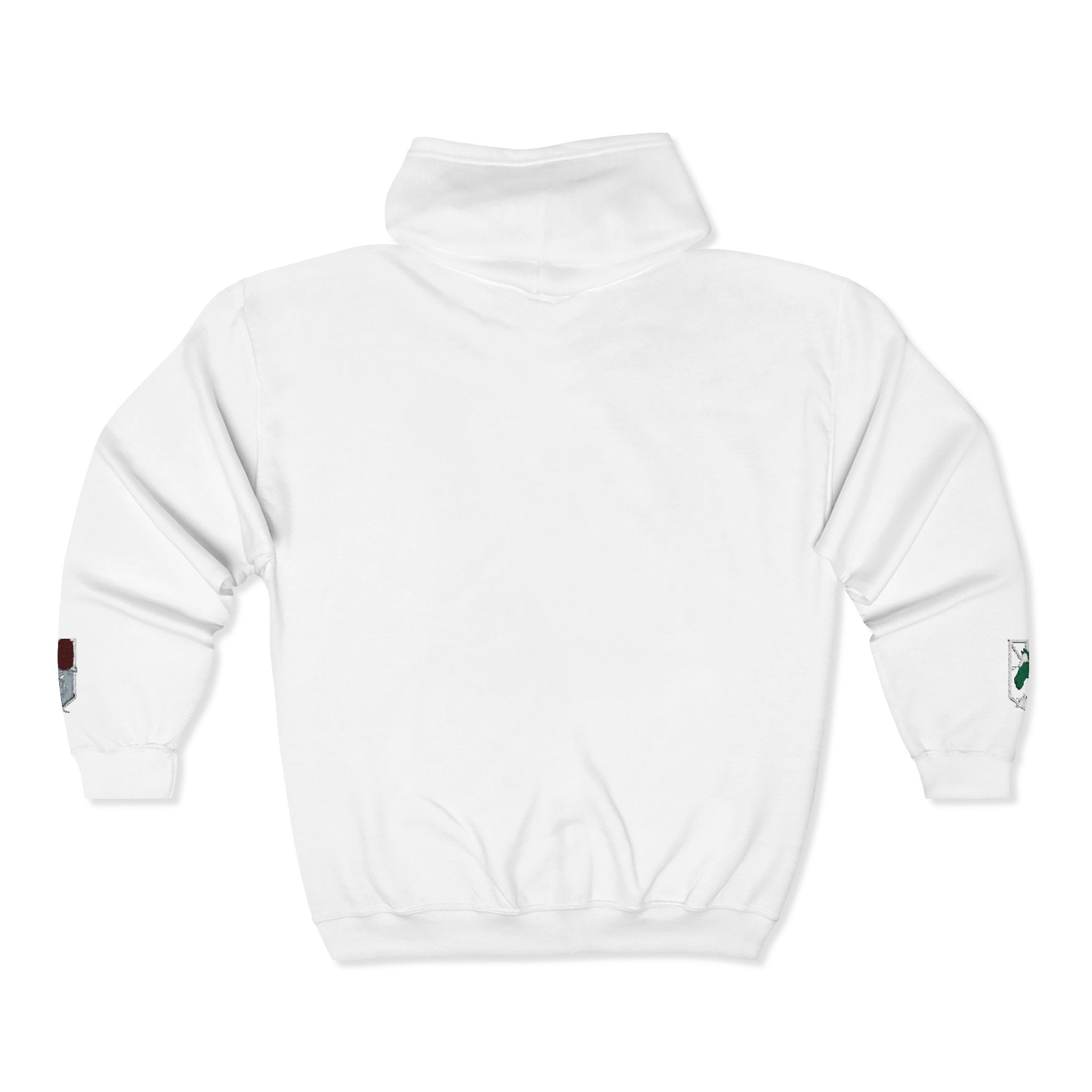 Skull & Crossbones Patch Zip Hoodie — Vintage Pirate Chest Design